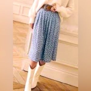 Brand new Sezane Alicia skirt -mini flowers on blue (fabric no longer available)